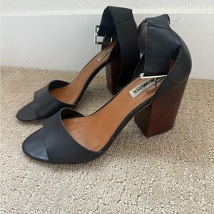 Steve Madden Black and Brown Block Heel Sandals